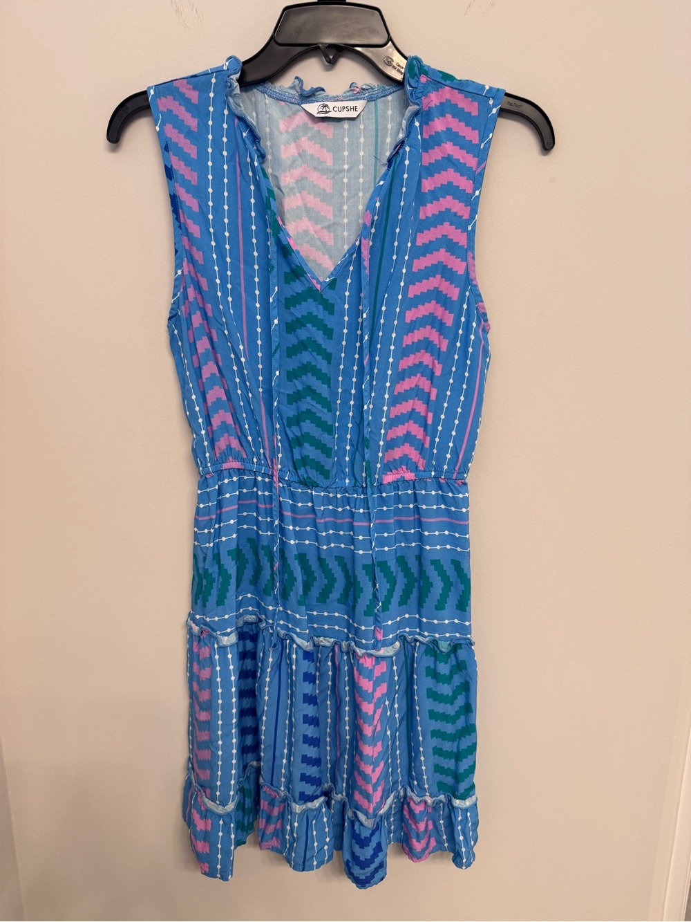 Cupshe Blue Patterned Sleeveless Dress